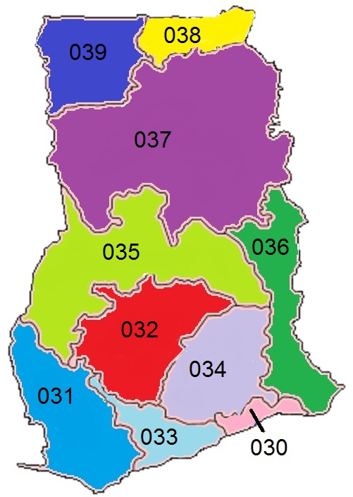Prefijos telefónicos de Ghana